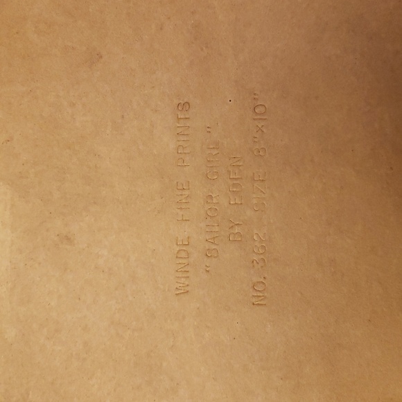 Vintage Sailor Girl Framed Art 8x10 By EDEN - Picture 5 of 9